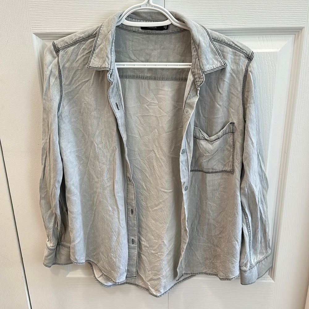 Grey button up
